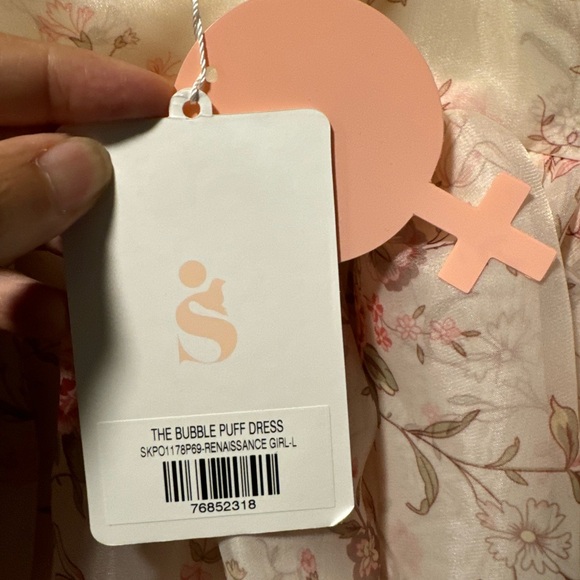 Selkie - short sleeve bubble dress - pink rose - renaissance girl - w/ tags - Picture 6 of 6